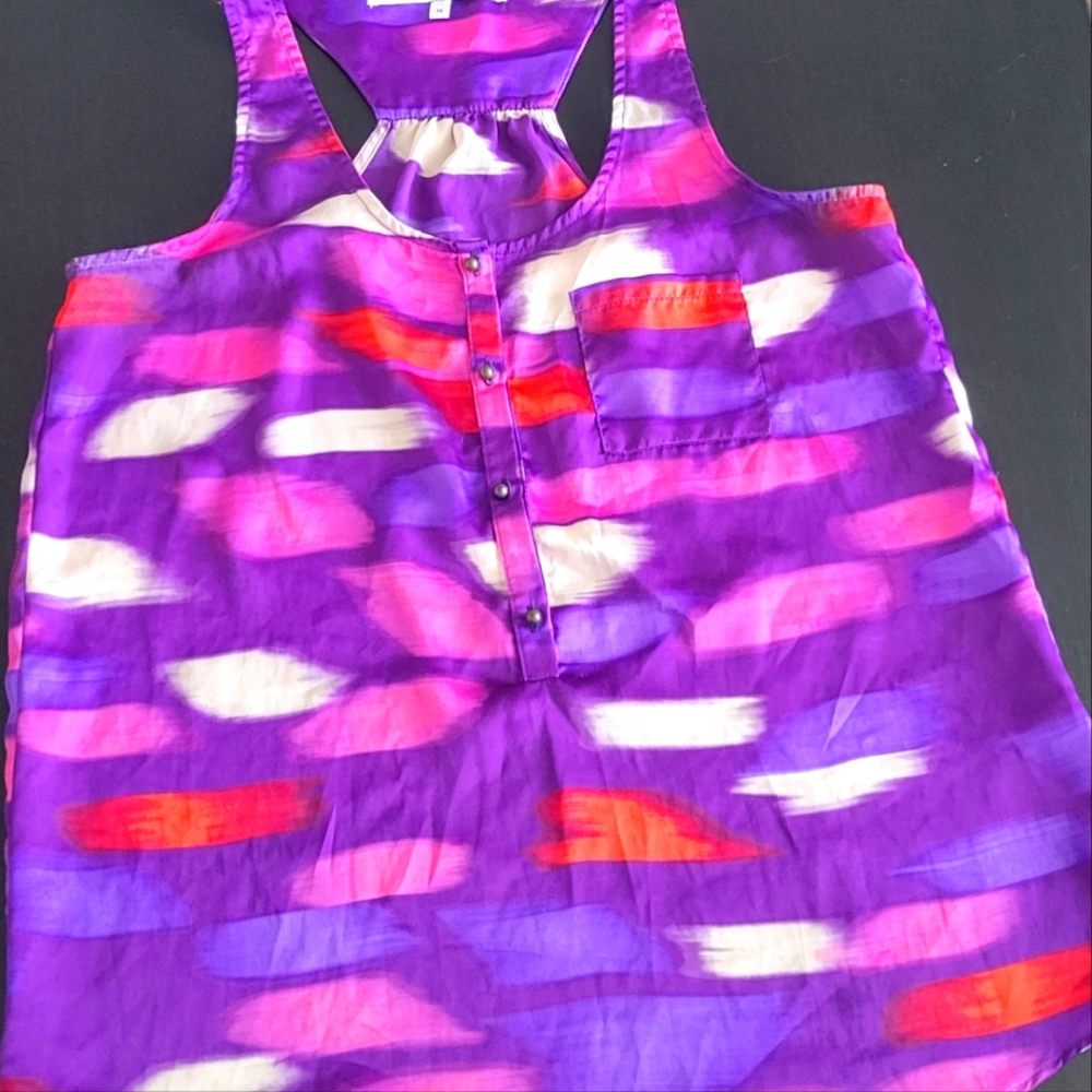 Collective Concepts  Sleeveless Tank Top Blouse Size  M purple multicolor
